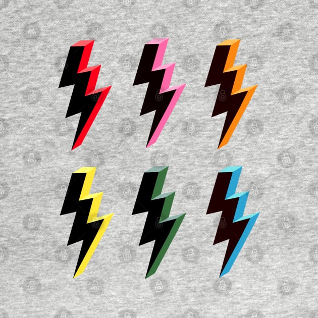 Rainbow Colour Lightning Bolt Collection by OneThreeSix